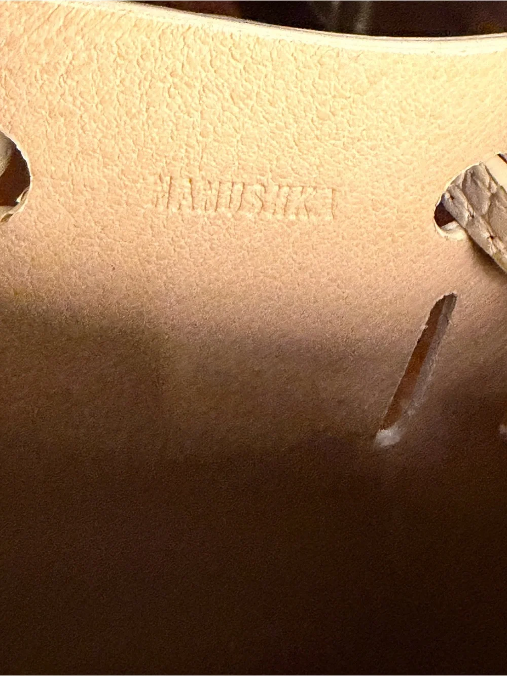 Nanushka - Beige Croc Embossed Faux Leather Mini Bucket Bag